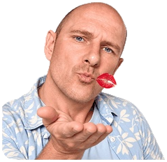 Portrait soufflant un baiser